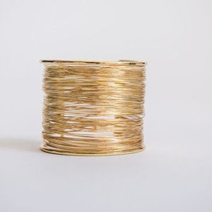 VANVENE Wire Metal Coil Gold Cuff Bangle Bracelet
